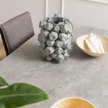 Azura Ceramic Grey Dining Table | Black Legs