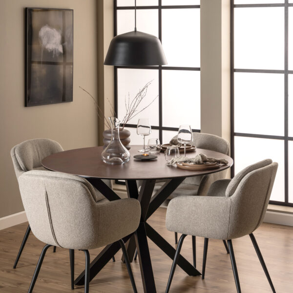 Azura Dining Table with Ceramic Rusty Brown Top | Assembly Required