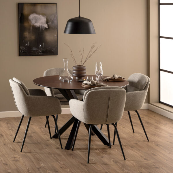 Azura Dining Table with Ceramic Rusty Brown Top | Assembly Required