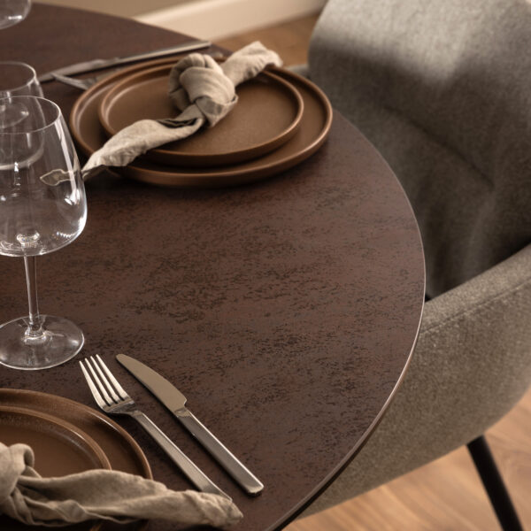 Azura Dining Table with Ceramic Rusty Brown Top | Assembly Required