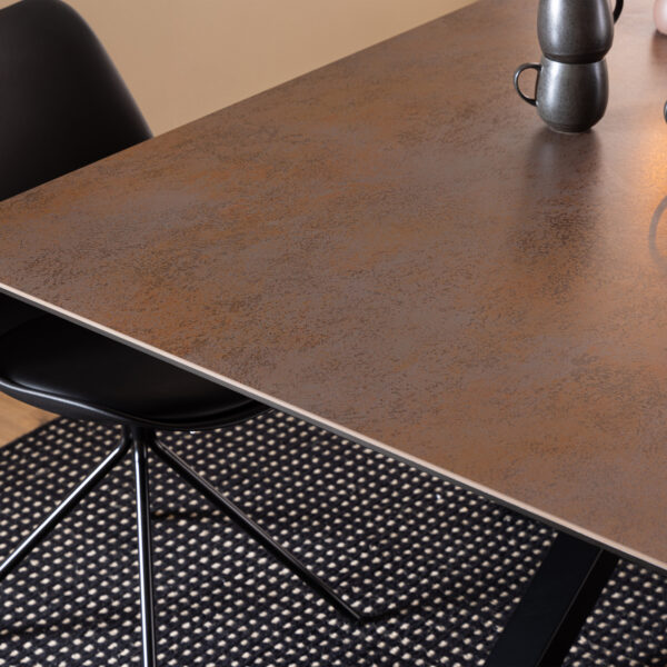 Azura Dining Table with Ceramic Rusty Brown Top | Assembly Required