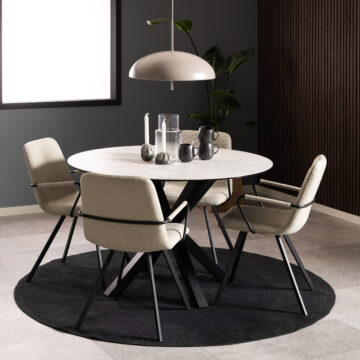 Azura Dining Table with Ceramic White Top