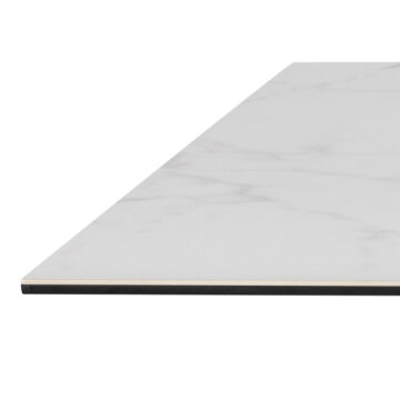 Azura Ceramic White Dining Table | Black Legs