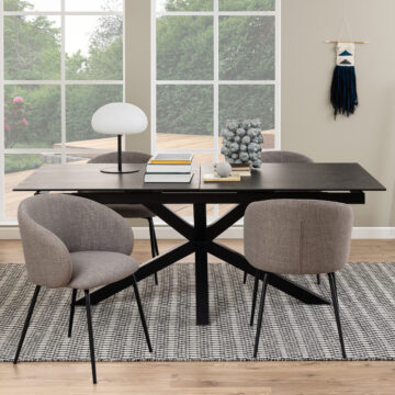Azura Ceramic Black Extendable Dining Table | 200cm – 240cm