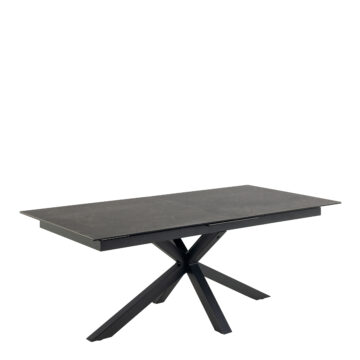 Azura Extendable Dining Table with Ceramic Black Top 200cm
