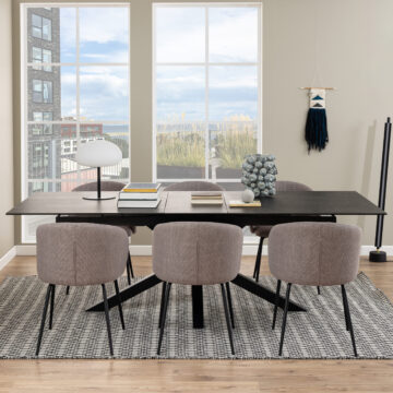 Azura Ceramic Black Extendable Dining Table | 200cm – 240cm
