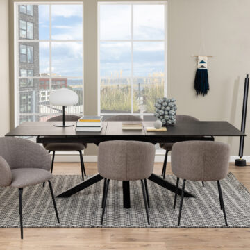 Azura Ceramic Black Extendable Dining Table | 200cm – 240cm