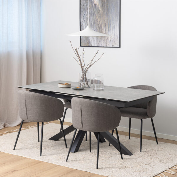 Azura Extendable Dining Table with Ceramic Grey Top 168cm | Assembly Required