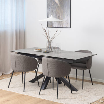 Azura Ceramic Grey Extendable Dining Table | 168cm – 210cm