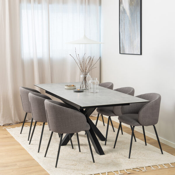 Azura Extendable Dining Table with Ceramic Grey Top 168cm | Assembly Required