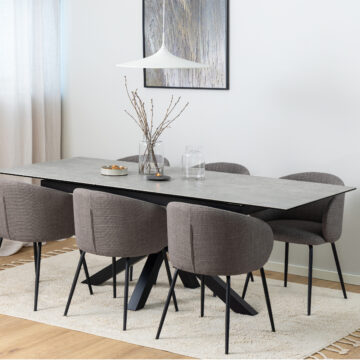Azura Ceramic Grey Extendable Dining Table | 168cm – 210cm