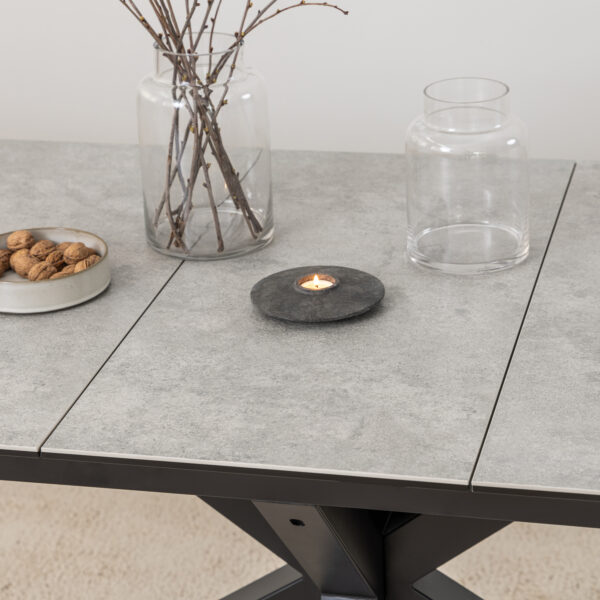 Azura Extendable Dining Table with Ceramic Grey Top 168cm | Assembly Required