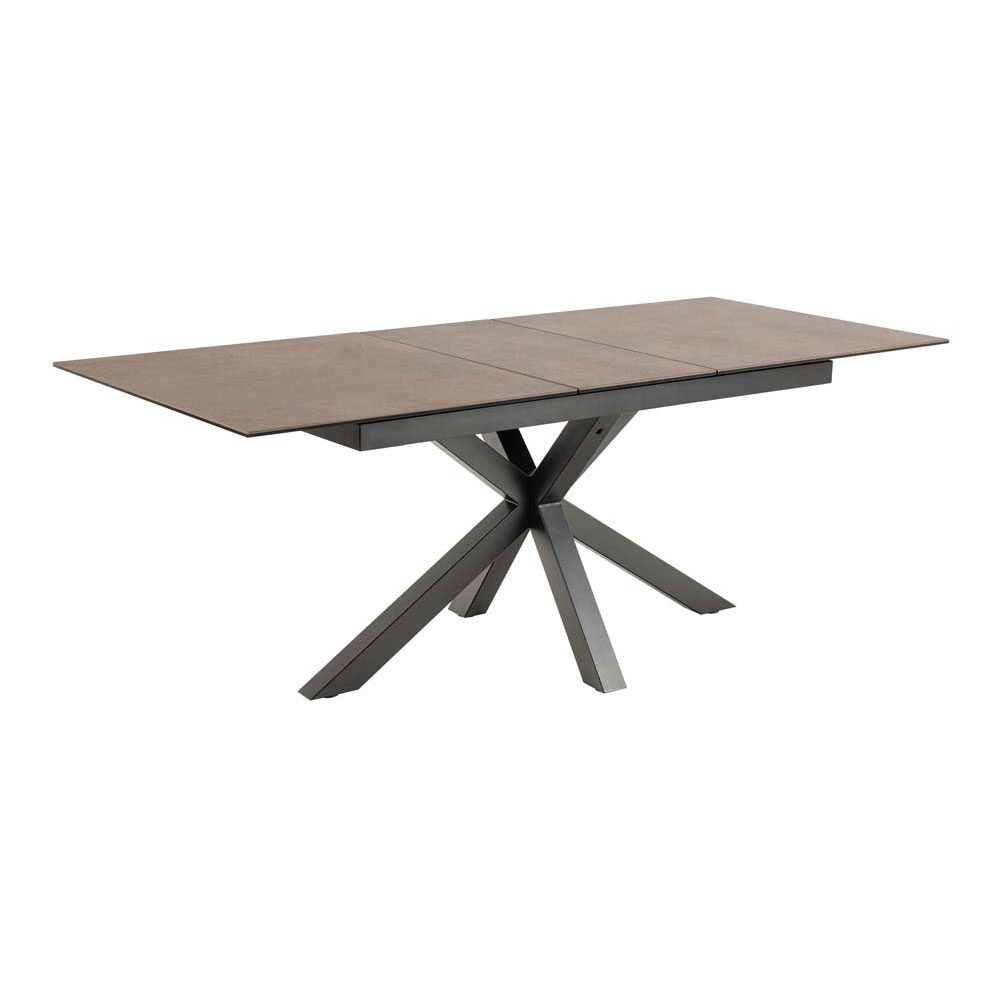 Azura Extendable Dining Table with Ceramic Rusty Brown Top 168cm