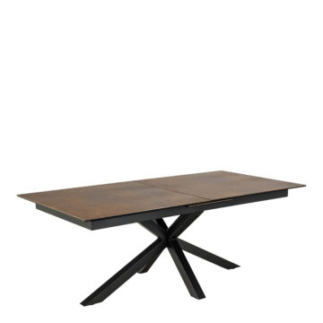Azura Extendable Dining Table with Ceramic Rusty Brown Top 200cm