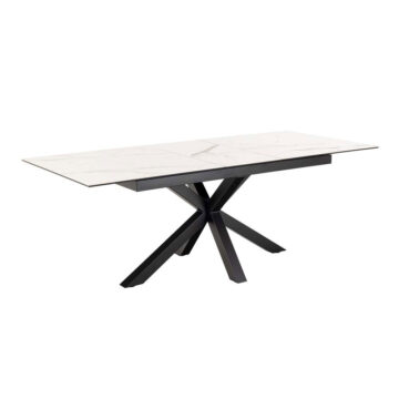 Azura Ceramic White Extendable Dining Table | 168cm – 210cm