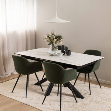 Azura Ceramic White Extendable Dining Table | 168cm – 210cm