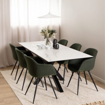 Azura Ceramic White Extendable Dining Table | 168cm – 210cm