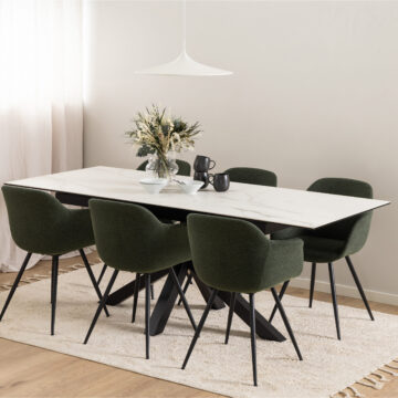 Azura Ceramic White Extendable Dining Table | 168cm – 210cm