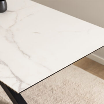 Azura Ceramic White Extendable Dining Table | 168cm – 210cm