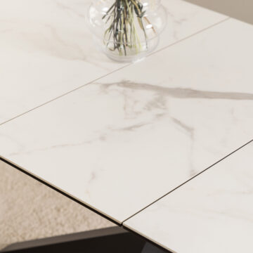 Azura Ceramic White Extendable Dining Table | 168cm – 210cm