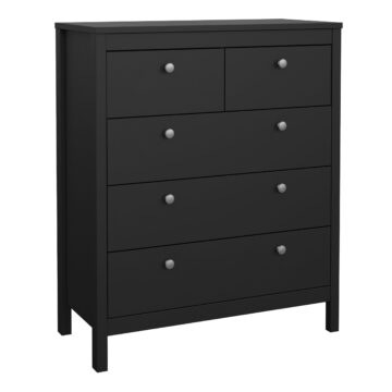 Chest and 2 Door Wardrobe in Matt Black