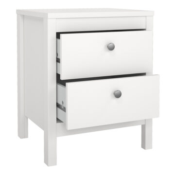 Chest and 2 Door Wardrobe in White