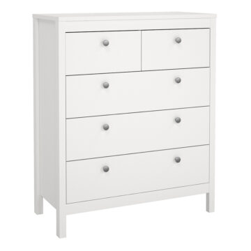 Chest and 2 Door Wardrobe in White