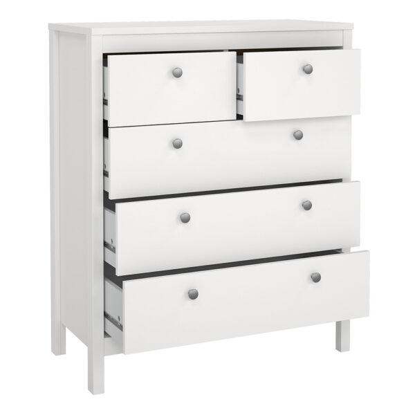 Bravil 3 Piece Bundle, Bedside, Chest and 2 Door Wardrobe in White | Assembly Required