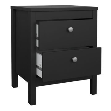 Chest and 3 Door Wardrobe in Matt Black