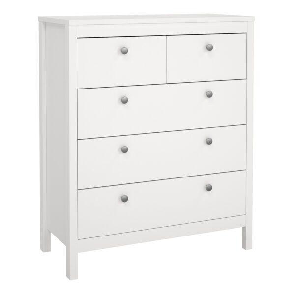 Chest and 3 Door Wardrobe in White