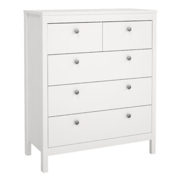 Chest and 3 Door Wardrobe in White
