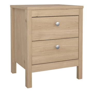 Bravil Package - Bedside Table 2 drawers + Chest 3+2 drawer + Wardrobe with 2 doors in Jackson Hickory Oak