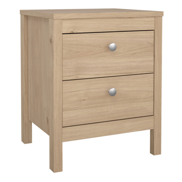 Bravil Package - Bedside Table 2 drawers + Chest 3+2 drawer + Wardrobe with 2 doors in Jackson Hickory Oak