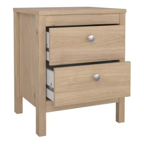 Bravil Package - Bedside Table 2 drawers + Chest 3+2 drawer + Wardrobe with 2 doors in Jackson Hickory Oak | Assembly Required