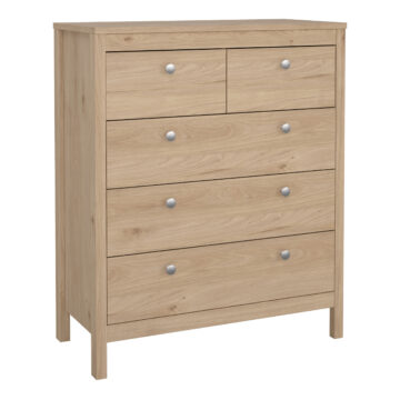 Bravil Package – Bedside Table 2 drawers + Chest 3+2 drawer + Wardrobe with 2 doors in Jackson Hickory Oak