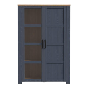 Bruma Display Cabinet inc. 2x LED Lights in Riviera Oak/Navy
