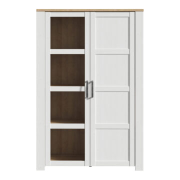 Bruma Display Cabinet inc. 2x LED Lights in Riviera Oak/White