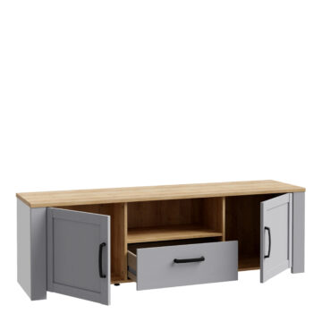 Bruma TV Unit Inc. LED Light in Riviera Oak/Grey Oak