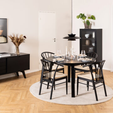 Cassandra Pair of Black Dining Chairs | Armrests