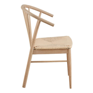 Cassandra White Oak Pair of Dining Chairs | Armrests