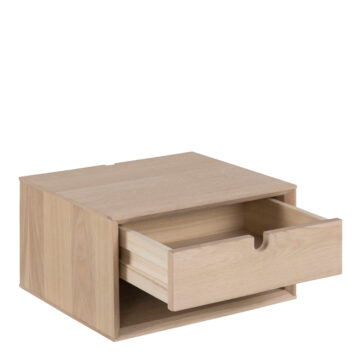 Century 1 Drawer Wall Mounted Bedside Table | Oak Finish