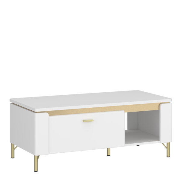 Cicero Coffee Table 1 Drawer in Alpine White/White Gloss