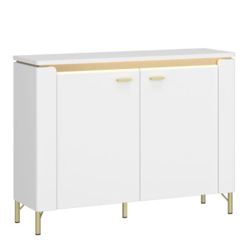 Cicero Sideboard 2 Door in Alpine White/White Gloss