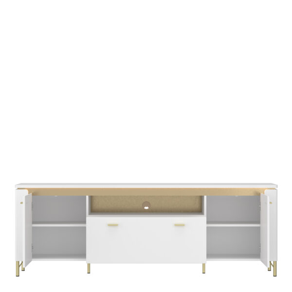 Cicero TV Cabinet 2 Door 1 Drawer in Alpine White/White Gloss