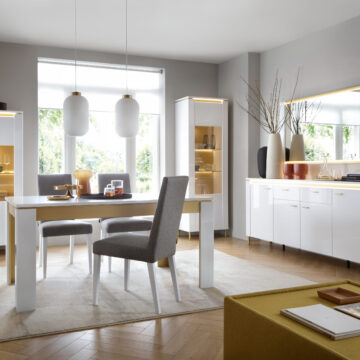 Cicero Alpine White Gloss 1 Door Display Cabinet