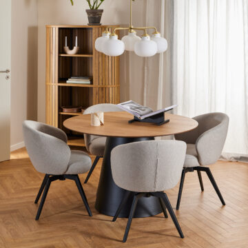 Darlene Beige Dining Chair | Armrest | Swivel