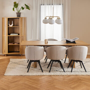 Darlene Beige Dining Chair | Armrest | Swivel