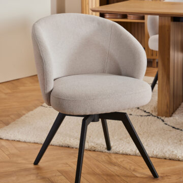 Darlene Beige Dining Chair | Armrest | Swivel
