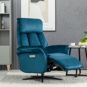 Hermes Swivel Elec Chair Dual Motor – Ocean Blue