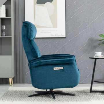 Hermes Swivel Elec Chair Dual Motor – Ocean Blue